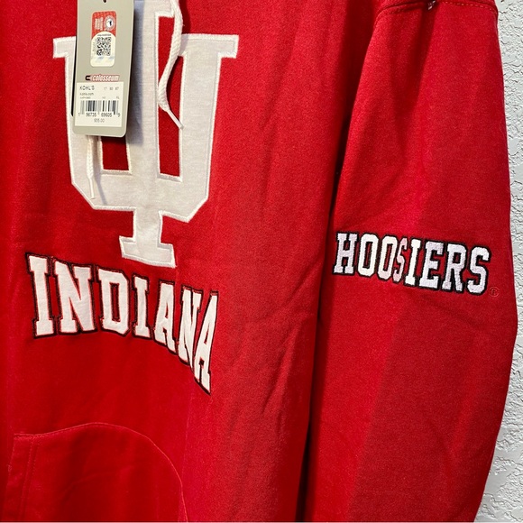 Indiana Hoosiers Hoodie Men’s XL Crimson Cream Pullover Sweatshirt Sportswear - Picture 3 of 10